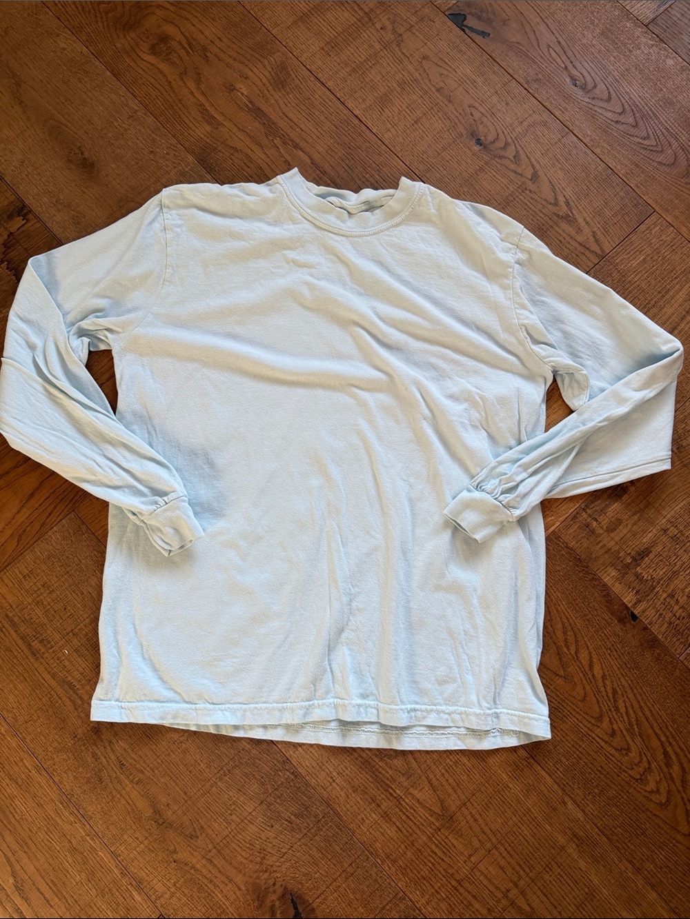 Comfort Colors long sleeve light blue cotton tee shirt, medium